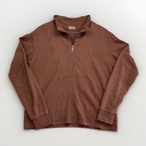 Tentree Half Zip Pullover Cozy Long Sleeve Jacket  Eco Organic Mocka Brown Sz S